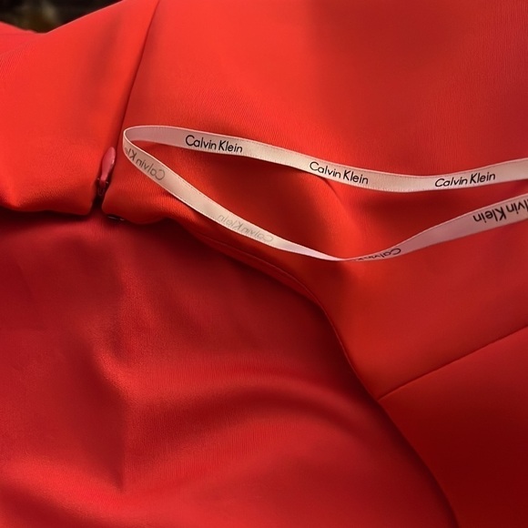 Calvin Klein coral sleeveless pleated‎ circular bottom midi dress Sz 18 W - Picture 9 of 10